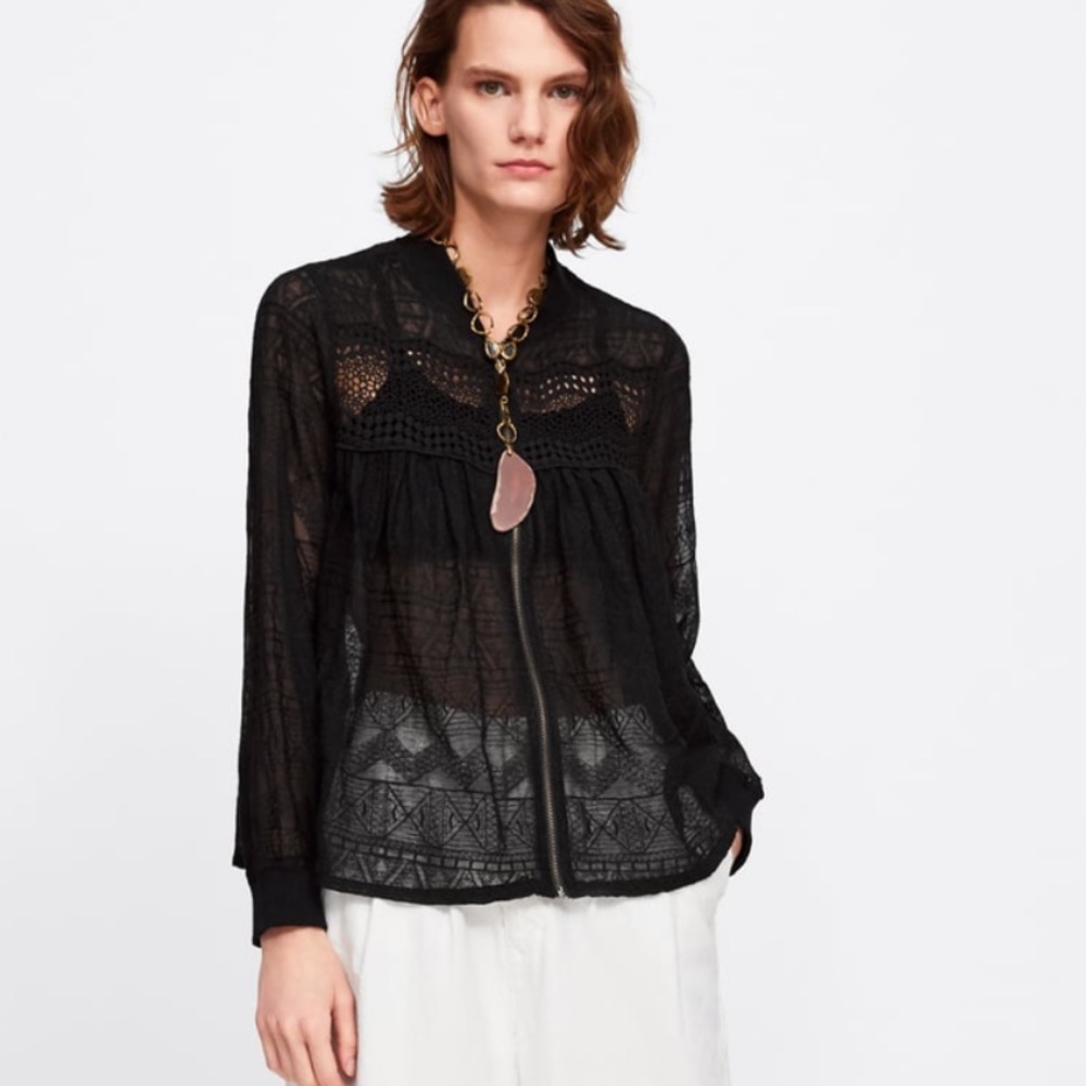 Zara embroidered bomber